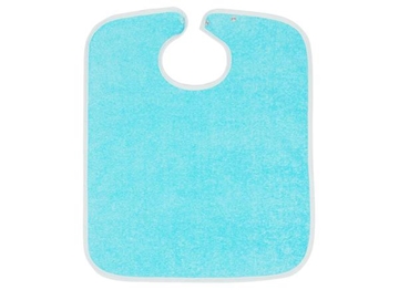 Image de Bavoir en tissu éponge avec bouton-poussoir - Turquoise